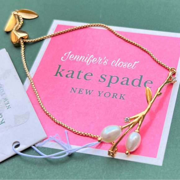 NWT ♠️ Kate Spade Freshwater Pearl Slider Bracelet - Picture 3 of 4